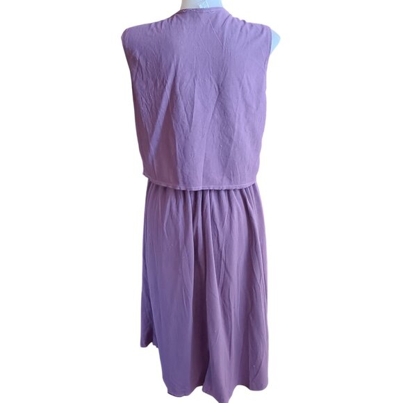 Vintage Women's S/M 1970's Boho Lavender Skirt & Vest Set Purple Mom - Picture 4 of 6